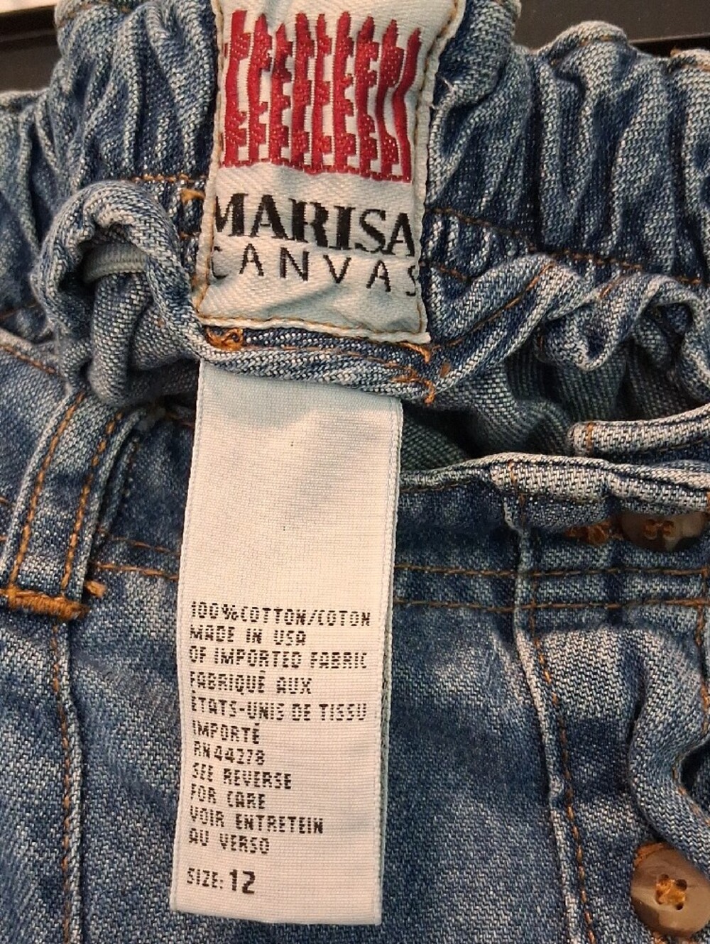 Marisa Canvas Light Blue Denim Skirt — Elastic Waist, Button Front - Picture 2 of 4